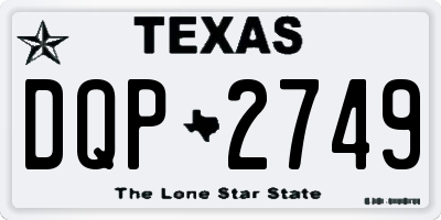 TX license plate DQP2749