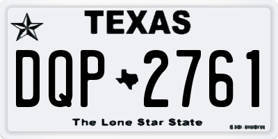 TX license plate DQP2761