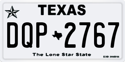 TX license plate DQP2767