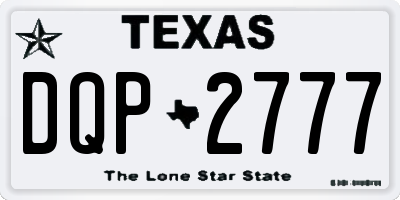 TX license plate DQP2777