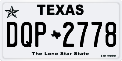 TX license plate DQP2778