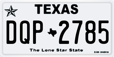TX license plate DQP2785