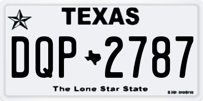 TX license plate DQP2787