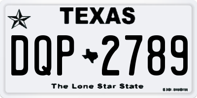 TX license plate DQP2789