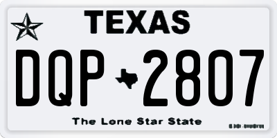 TX license plate DQP2807