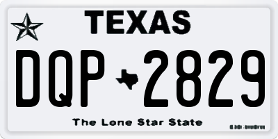 TX license plate DQP2829
