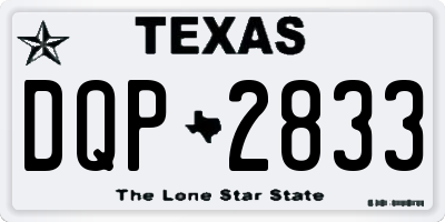 TX license plate DQP2833