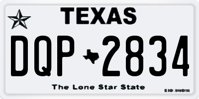 TX license plate DQP2834