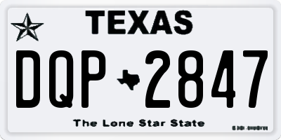 TX license plate DQP2847