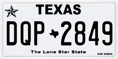 TX license plate DQP2849
