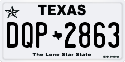 TX license plate DQP2863