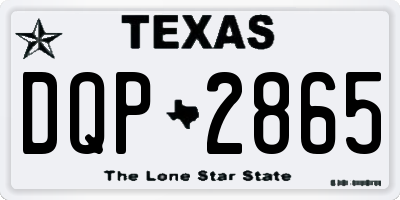 TX license plate DQP2865
