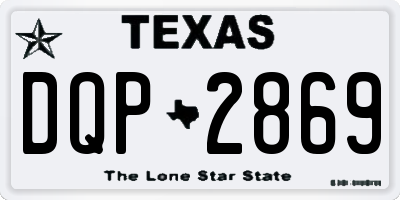 TX license plate DQP2869