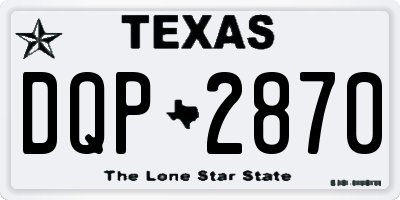 TX license plate DQP2870