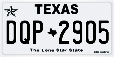 TX license plate DQP2905