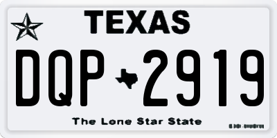 TX license plate DQP2919
