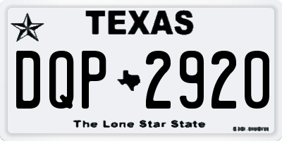 TX license plate DQP2920