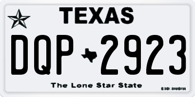 TX license plate DQP2923