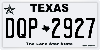 TX license plate DQP2927