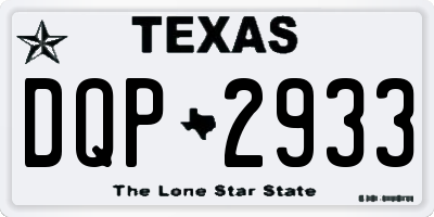 TX license plate DQP2933