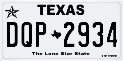 TX license plate DQP2934