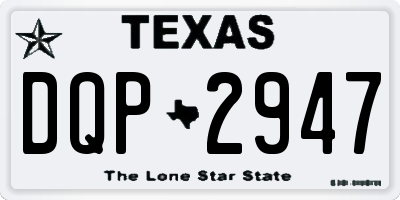 TX license plate DQP2947