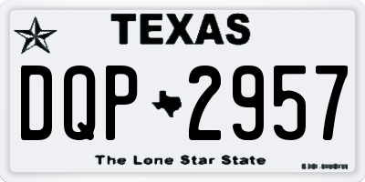 TX license plate DQP2957