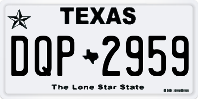 TX license plate DQP2959