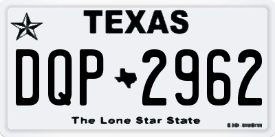 TX license plate DQP2962
