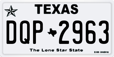 TX license plate DQP2963