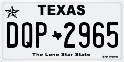 TX license plate DQP2965