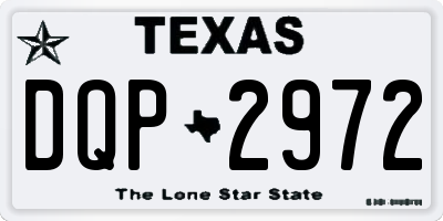 TX license plate DQP2972