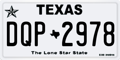 TX license plate DQP2978