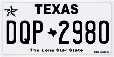 TX license plate DQP2980