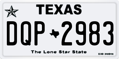 TX license plate DQP2983