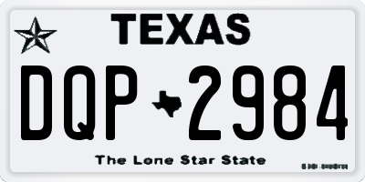 TX license plate DQP2984