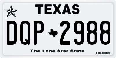 TX license plate DQP2988