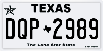TX license plate DQP2989