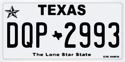 TX license plate DQP2993