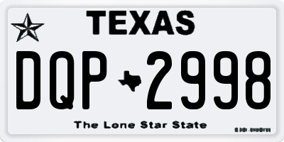 TX license plate DQP2998
