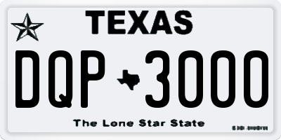 TX license plate DQP3000