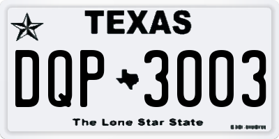 TX license plate DQP3003