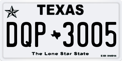 TX license plate DQP3005