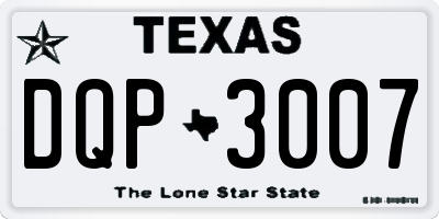 TX license plate DQP3007