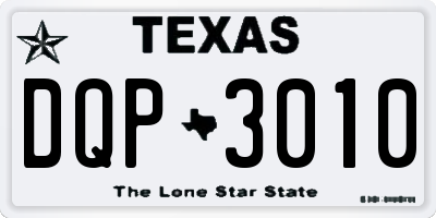 TX license plate DQP3010