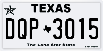 TX license plate DQP3015