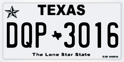 TX license plate DQP3016