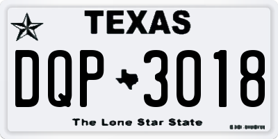 TX license plate DQP3018