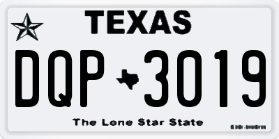 TX license plate DQP3019