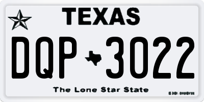 TX license plate DQP3022
